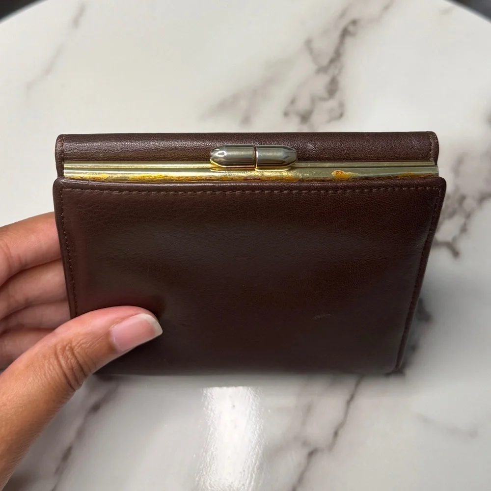 Vintage Christian Dior Brown Leather Kisslock Wallet - Picture 4 of 8